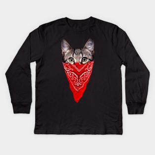 Gangster Cat Kids Long Sleeve T-Shirt